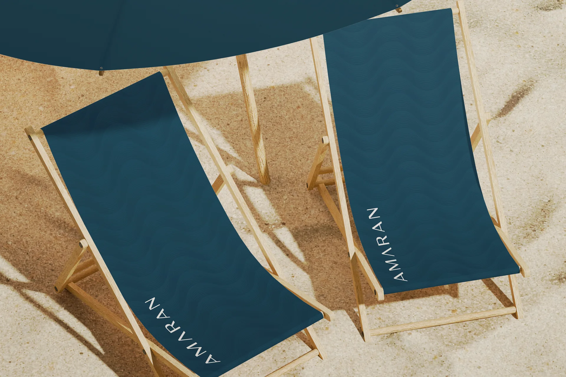 Amaran — Cadeira de praia com aplicação de marca