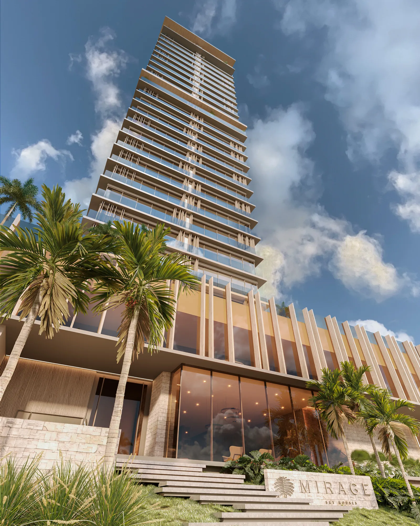 Mirage Sky Houses — Renderização 3D da vista diurna do empreendimento